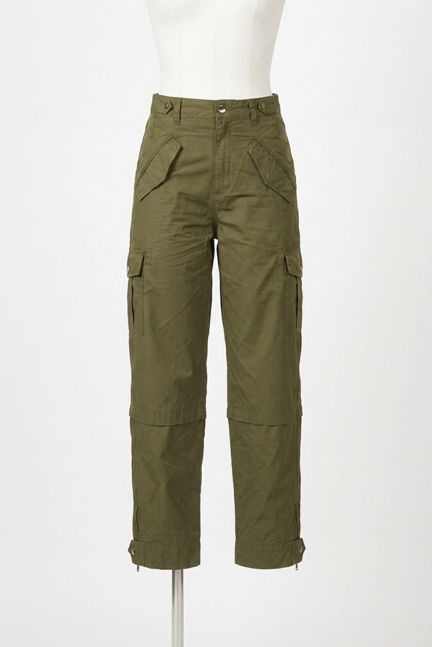 NEW THE KOOPLES military trousers in army green